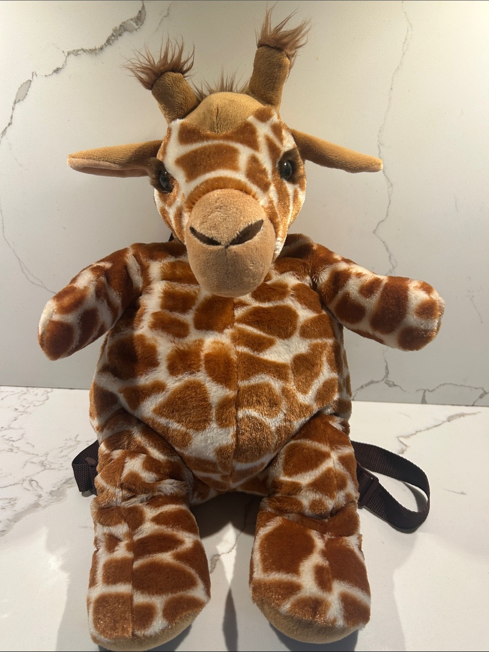 Plush Giraffe Stuffed Animal Backpack - Brown & Cream